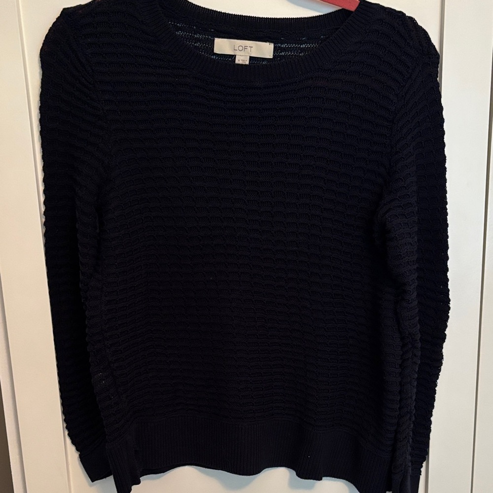 LOFT Women's Navy Crew Neck Sweater